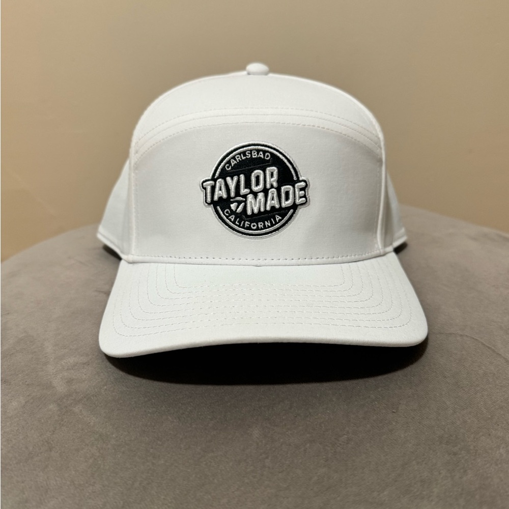 TaylorMade White Hat with Black Logo Patch